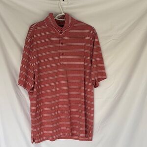 Cutter & Buck Maroon and White Striped Polo